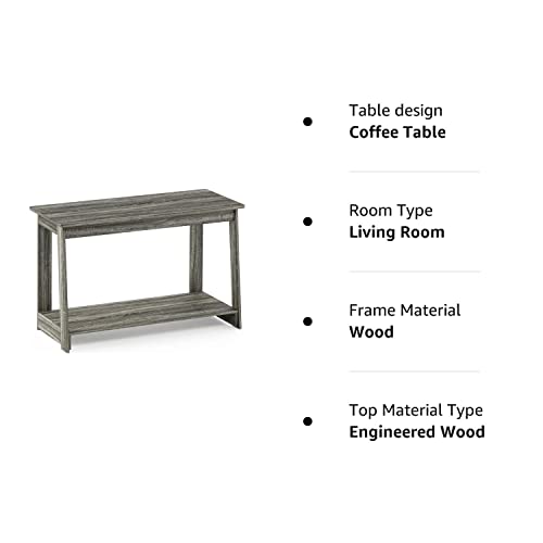 Furinno Beginning TV Stand, French Oak Grey, 15.59 x 35.04 x 21.65 inches - WoodArtSupply