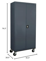 Sandusky Lee TA4R362472-02 Transport Series Mobile Storage Cabinet with Wheels, Adjustable Shelves, 230lb Capacity, 24" Depth x 36" Width x 78" Height, Charcoal Sandusky