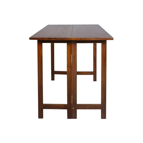 Solid Wood Flip-Top Folding Console to Dining Convertible Table Casual Home
