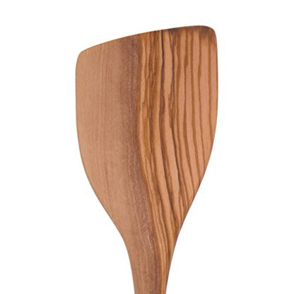 Tovolo Wooden Angled Turner Spatula Kitchen Cooking Utensil, Olivewood, One