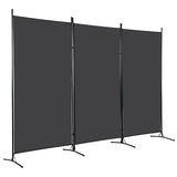 FDW 3-Panel Room Divider Privacy Screen, 6FT Portable Folding Partition with Metal Frame (102" W x 70" H) for Office/Home Use, Grey FDW