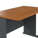 Bush Business Furniture Series A 72W Desk in Natural Cherry and Slate Bush Business Furniture