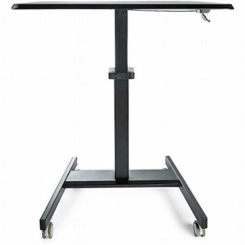 StarTech.com Mobile Standing Desk - Portable Sit Stand Ergonomic Height Adjustable Cart on Wheels - Rolling Computer/Laptop Workstation Table with Locking One-Touch Lift for Teacher/Student (STSCART2) StarTech.com
