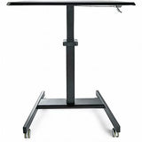 StarTech.com Mobile Standing Desk - Portable Sit Stand Ergonomic Height Adjustable Cart on Wheels - Rolling Computer/Laptop Workstation Table with Locking One-Touch Lift for Teacher/Student (STSCART2) StarTech.com