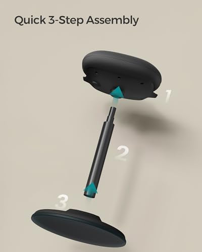 SONGMICS Ergonomic Wobble Stool, Height Adjustable Standing Desk Stool 23.6-33.3 Inches, Swivel Balance Chair with Non-Slip Base, Standing Chair, for Active Sitting, Office, Home, Ink Black UOSC12BK SONGMICS