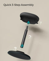 SONGMICS Ergonomic Wobble Stool, Height Adjustable Standing Desk Stool 23.6-33.3 Inches, Swivel Balance Chair with Non-Slip Base, Standing Chair, for Active Sitting, Office, Home, Ink Black UOSC12BK SONGMICS