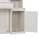 Brabrety Queen Size Murphy Bed with Desk & Storage, Space-Saving Wood Wall Bed with Drawers,for Apartments Bedroom Home Office Studio (White#B, Queen) Brabrety