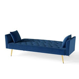 KEIKI 72" Futon Sofa Bed, 2-in-1 Loveseat, Velvet Upholstered Couches for Living Room, Sofa Sleeper for Small Space, Small Apartment Friendly Modern Home Soft Comfortable Folding Bed, Blue KEIKI