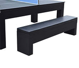 Hathaway Park Avenue 7 Ft Multi Game Pool Table Combo with Dining Top and Ping Pong – Includes Set of Benches for Home Storage and Accessories – Red & Black Finish Hathaway