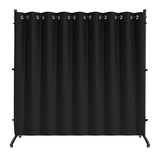 Phonjoroo Room Divider, Curtain Privacy Screen with 360°Lockable Wheels 6FT Portable Room Divider Panel Freestanding Partition Divider Screen for Separator Wall Divider Bedroom Office (Black) Phonjoroo