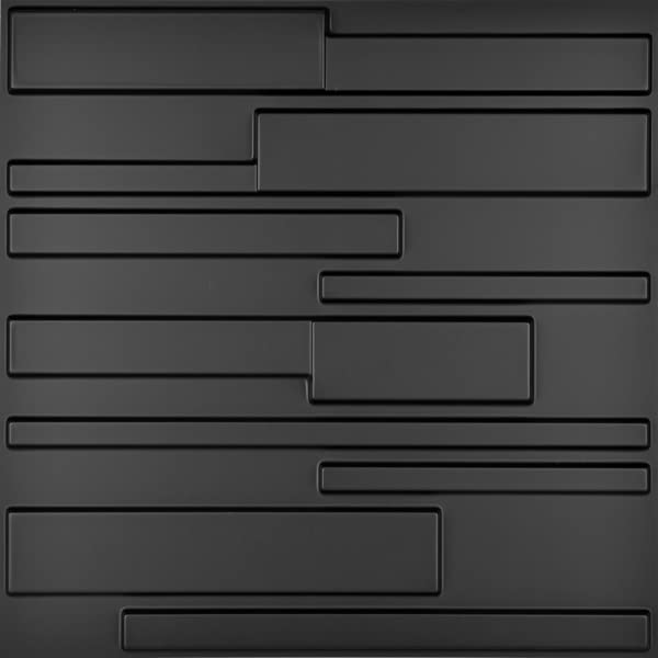 Art3d A10032BK Wall Panels, 32 Square Feet, 3D Rectangle 3-Black, Sq Ft Art3d