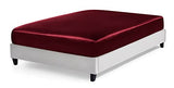 P Pothuiny Satin Fitted Sheet Twin XL Size, 1 Single Fitted Sheet Only, Extra Soft Deep Pocket Bottom Bed Sheets Mattress Cover Fits 12" to 16", Wrinkle Free, Fully Elasticized (Burgundy) P Pothuiny
