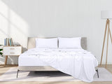 ROYALE LINENS 4 Piece Full Sheets Set - Soft Brushed 1800 Microfiber Bedding - 1 Fitted and 1 Flat Sheet, 2 Pillow Cases - Wrinkle Free & Fade Resistant - Hotel Luxury Bed Sheets Set (White, Full) ROYALE LINENS