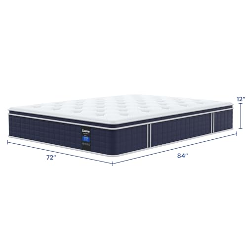 Coolvie California King Mattress in a box, Medium Firm 12 Inch Hybrid Cal King Mattress with Pocket Spring, Pressure Relief, Cooling, Personalized Support for Heavy People, CertiPUR-US® Certified Foam Coolvie