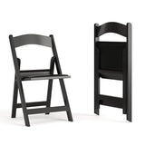 EMMA + OLIVER Folding Chair - Black Resin – 2 Pack 800LB Weight Capacity Comfortable Event Chair - Light Weight Folding Chair EMMA + OLIVER
