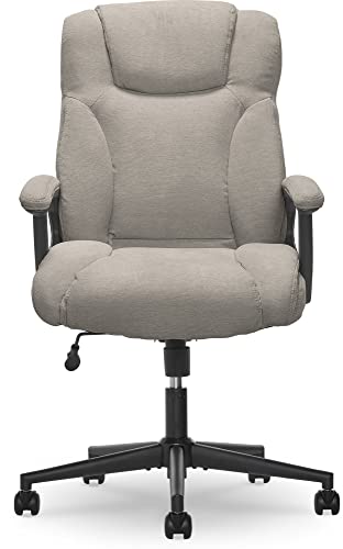 Serta Connor Executive Office Chair, Ergonomic Computer Chair with Layered Body Pillows, Contoured Lumbar, Adjustable Seat, Microfiber Fabric, Gray Serta