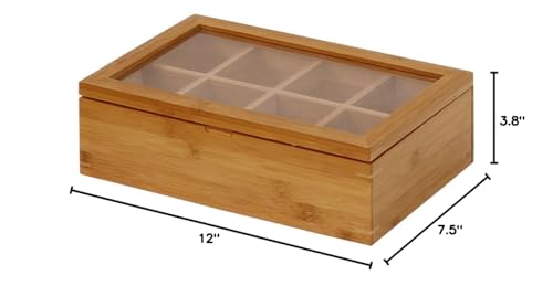 Oceanstar - TB1323 Oceanstar Bamboo Tea Box, 12 Inch, Natural Oceanstar