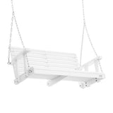 VEVOR Wooden Porch Swing 4 ft, Patio bench swing for Courtyard & Garden, Upgraded 880 lbs Strong Load Capacity, Heavy Duty Swing Chair Bench with Hanging Chains for Outdoors, White VEVOR