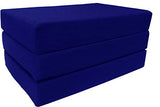 D&D Futon Furniture Shikibuton Trifold Foam Beds, Folding Mattress, Ottoman, Twin Size Royal Blue 75 x 39 x 6 Thick D&D Futon Furniture