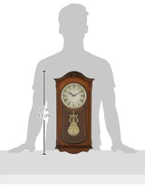 Bulova Clocks C3542 Cranbrook Wall Mount Analog Wooden Chiming Clock, Brown Bulova