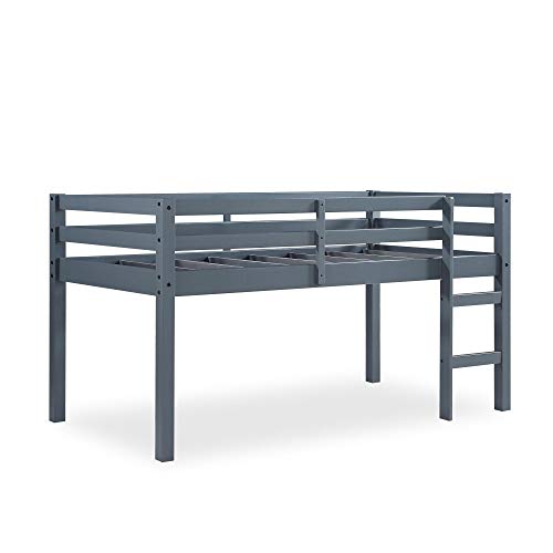 DHP Milton Twin Loft Bed, Space Saving Design, Solid Pine Wood, White Finish DHP