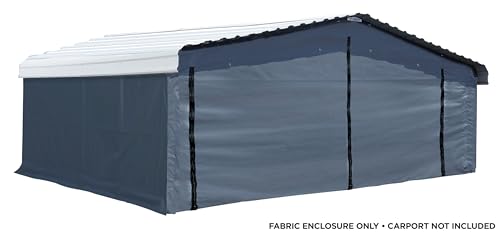 Arrow Carports Enclosure Kit for Galvanized Steel Carport, Fabric Carport Wall Panels, 20' x 20' x 7' Arrow