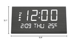 JALL Digital Alarm Clock, with Wooden Electronic LED Time Display, 3 Alarm Settings, Weekday/Weekend Mode, Temperature Detect, Wood Made Electric Clocks for Office, Bedroom, Bedside (Black) JALL