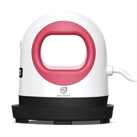 Easy Count E Mini Heat Press Machine, Small Heat Trasfer Machine Easy for Crafts, T-Shirt, Hats, Shoes, and Small HTV Vinyl Projects, Mini Portable Ironing Machine EasyCount E