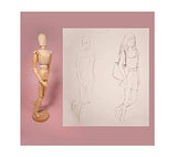 8 Inch Artists Wooden Manikin Flexible Body Joints Human Figure Puppet Model Wood Male Mannequin Doll Ornament Stand for Home Office Desk Decoration Sketching Drawing Painting Supplies Gift Holiberty