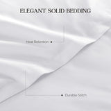 Andency White Queen Size Comforter Set, 3 Pieces Boho Solid Bedding Comforters & Sets, Modern Reversible Soft Lightweight All Season Bed Set for Men Women (90x90Inch Comforter & 2 Pillowcases) Andency