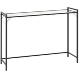 Livofloral 40.6" Tempered Glass Console Table for Entryway, Narrow Console Tables with Storage, Hallway Table for Entryway, Living Room, Black Sofa Tables Behind Couch, Modern Style, Easy Assemble Livofloral