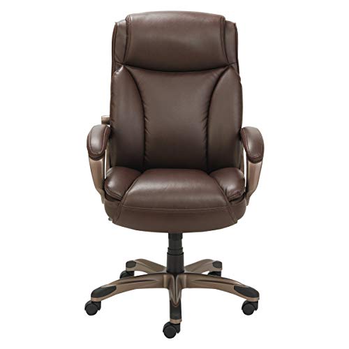 Alera Alera Veon Series Executive High-Back Bonded Leather Chair, Supports Up to 275 Lb, Brown Seat/Back, Bronze Base Alera