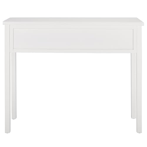 SAFAVIEH Home Collection – Cindy White Console Table with Three Drawers, French Farmhouse Storage Console, Tapered Leg Design (AMH6568C) SAFAVIEH