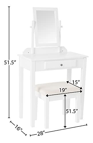Frenchi Home Furnishing Vanity Set, One Mirror, White Frenchi Furniture