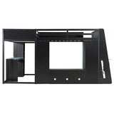 XD Designs L-Shaped Loft Bed Twin Size with Desks and Storage Shelves, Wooden Gaming Loft Bed Frame with LED Lights, USB Ports and TV Stand for 2 Kids Teens Adults, Reversible Layout (Black+Blue-L) XD Designs