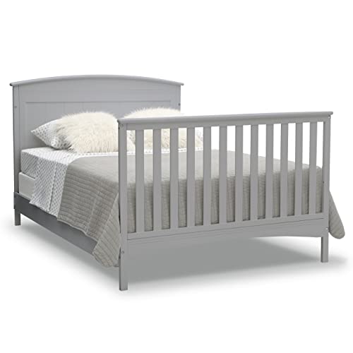 Delta Children Archer Solid Panel 4-in-1 Convertible Baby Crib - Greenguard Gold Certified, Grey Delta Children