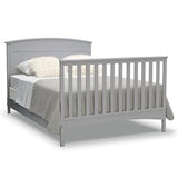 Delta Children Archer Solid Panel 4-in-1 Convertible Baby Crib - Greenguard Gold Certified, Grey Delta Children