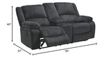 Signature Design by Ashley Draycoll Contemporary Double Reclining Manual Loveseat with Center Console, Dark Gray Signature Design by Ashley