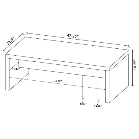 Coaster Home Furnishings Lynette Rectangular Engineered Wood Coffee Table Mango Coaster Home Furnishings