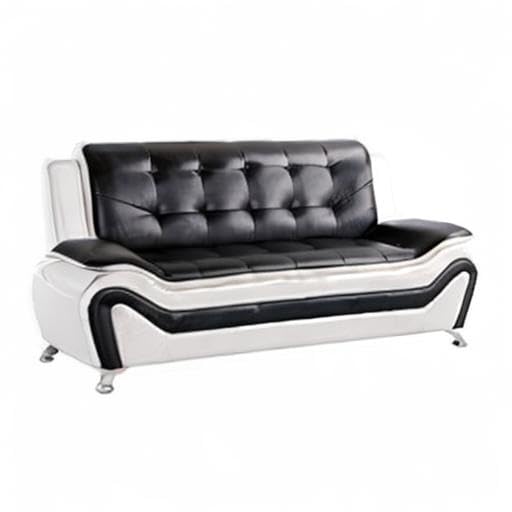Beverly Fine Furniture 3 Piece Aldo Modern Sofa Set, Black/White Beverly Fine Furniture