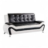 Beverly Fine Furniture 3 Piece Aldo Modern Sofa Set, Black/White Beverly Fine Furniture