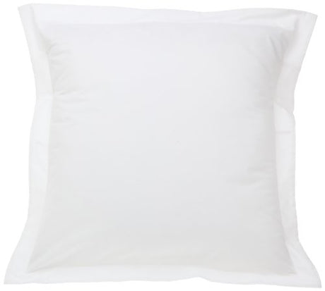 FRESH IDEAS Poplin Tailored Pillow Sham, Euro, 26x26 inches, White FRESH IDEAS