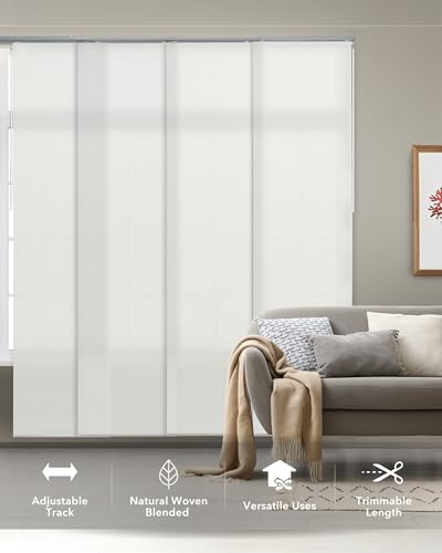 GoDear Design Adjustable Sliding Panel Track Blinds, Fits Windows, Patio Doors, Sliding Glass Doors, Room Dividers, Adjustable Track Width 45.8"- 86", Trimmable Panel Height Up to 96", Cirrus GoDear Design