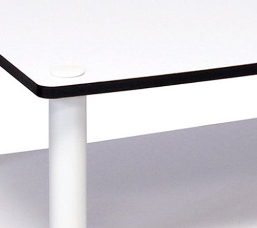 Furinno 11172 Just 2-Tier No Tools Coffee Table, White w/White Tube Furinno