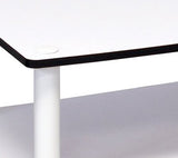 Furinno 11172 Just 2-Tier No Tools Coffee Table, White w/White Tube Furinno