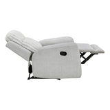 Lexicon Modern Recliner Chair for Living Room, Manual Wall Hugger Textured Microfiber Reclining Chair, Plush Corduroy Channel Seat Back, Manual Recliner, Light Gray Lexicon