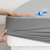 Twin Mattress Protector Waterproof, Twin Size Mattress Pad Cover for Kids Bed,Soft & Breathable Single Fitted Sheet for Bed with Deep Pocket and Elastic Rubber Band Up to 14 Inches, Gray SPRINGSPIRIT