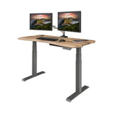 Vari Ergo 54x26 Electric Standing Desk + Height Adjustable Sit-Stand Desk + Curved Waterfall Edge, 4 Memory Settings, Quick Assembly, Cable Management, 200 lb Capacity – Reclaimed Wood (2 Boxes) Vari