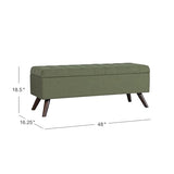 HomePop Modern Storage Bench, Green Large HomePop