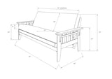 Jerry Sales FutonX Rustic Walnut Frame and Mattress Set with Choice to add Drawers, 8 Inch Innerspring Futon Sofa Bed Full Size Wood (Kodiak Bear Matt, Frame and Drawers) Jerry Sales
